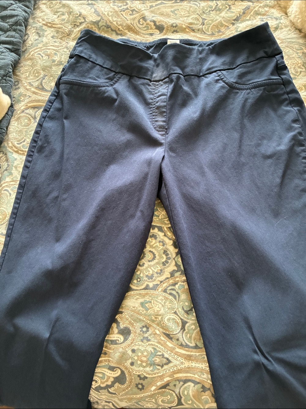 Ruby Rd. Navy Blue pull on stretch pants - Picture 5 of 6